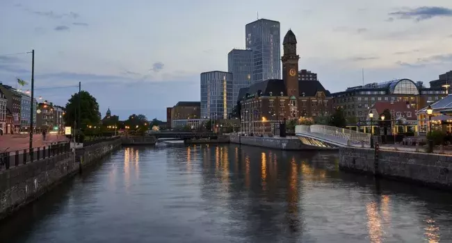 Vista panorámica de la ciudad de Malmö (Suecia)